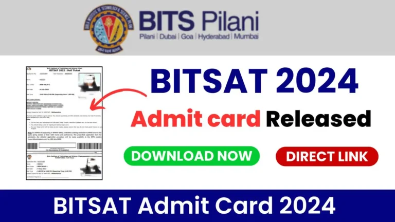 BITSAT Admit Card 2024