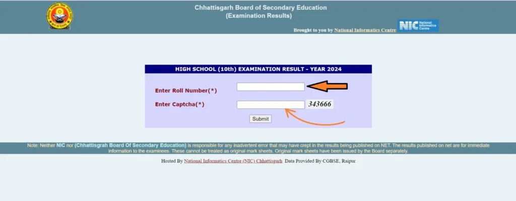 Check Cgbse 10Th Result 2024 By Roll Number 